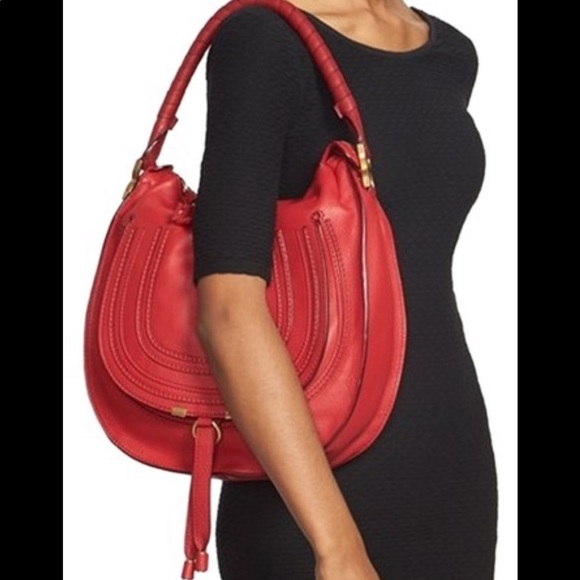Chloe Large Marcie Hobo- Red - Picture 13 of 16